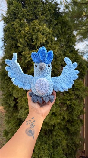 Arctic Ice Bird aka Articuno has arrived! Pattern available on my Etsy. #pokemon #articuno #crochet