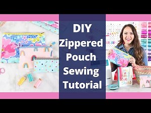 EASY How to SEW a LINED Zipper POUCH Beginner Project | Sweet Red Poppy