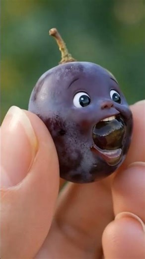 Why is this grape making such a face? 😲🍇 Viral Cute Grape