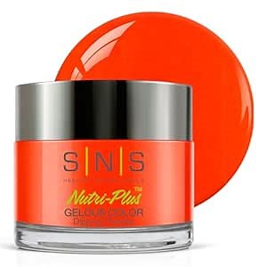 SNS Nail Dip Powder, Gelous Color Dipping Powder - Stingray City (Orange, Cream) - Long-Lasting Dip Nail Color Lasts 14 Days - Low-Odor & No UV Lamp Required - 1 OZ