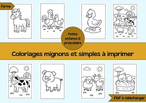 Farm Animals Coloring Book – Printable PDF – Educational Activity for Kindergarten & Preschool – Coloring for Kids - Etsy Canada