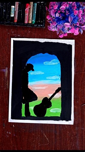 Peaceful t Scenery Drawing with Oil Pastels | Easy & Beautiful Landscape for Beginners