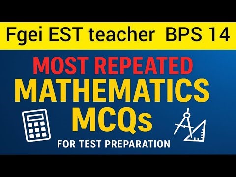 Elementary School Teacher Test | Math Portion | EST BPS 14 Preparation | Most Repeated MCQs