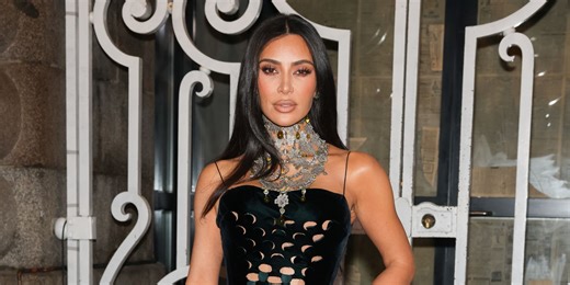 Kim Kardashian Dazzles in 39-Year-Old Silver Peplum Gown While Dripping in Huge Diamonds
