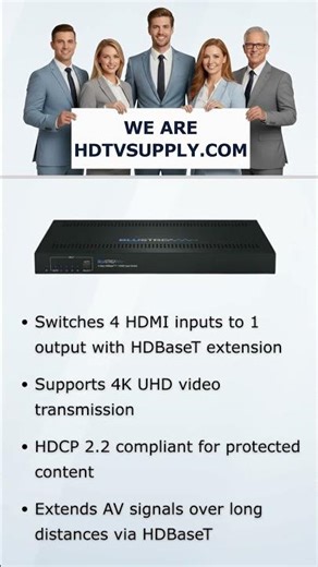 Blustream SW41HDBT 4-Way 4K HDBaseT Switch, HDMI 2.0, HDCP 2.2
