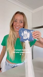 5 Simple Hacks To Cut Your Sugar Intake 🍭 SAVE this! Looking to reduce your sugar intake? Then try these 5 simple & affordable plant-based hacks:1. Swap soft drink for infused sparkling water 2. Swap a block of milk chocolate to a few squares of dark chocolate and nuts 3. Swap sugar on your cereal for fresh or dried fruit4. Swap sweetened yoghurt for Greek-style plain yoghurt with fruit 5. Swap a biscuit or muffin for apple slices with peanut butter For more tips & recipes to reduce your sugar 