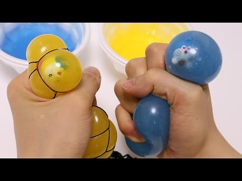 ASMR Squishy #063 Diy Doraemon Slime Mesh Squishy Ball