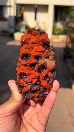 ✨ A Stunning New Find! ✨ Discover this rare deep red “Alien” Amethyst featuring an extraordinary formation of second-generation sharp-terminated amethyst crystals growing inside naturally dissolved amethyst crystals. This unique internal growth makes the specimen incredibly rare, collectible, and visually striking. 📍 Origin: Telangana, India | Superb Minerals
