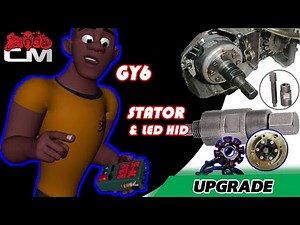 GY6 150cc Scooter 11 Pole Stator Upgrade/LEDs: 12000LM/ How To/Flywheel Tool/Motorcycle Light Kit