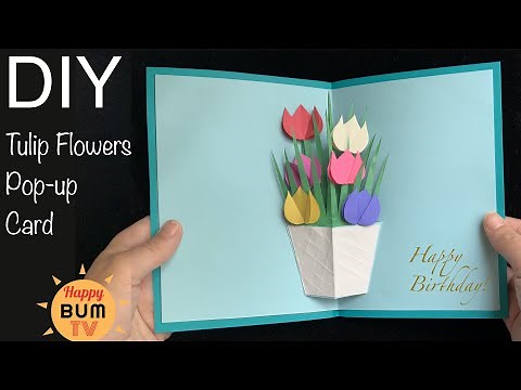 DIY TULIP FLOWER POPUP CARD I HOW TO MAKE FLOWER POPUP CARD I EASY DIY PAPER CRAFTS