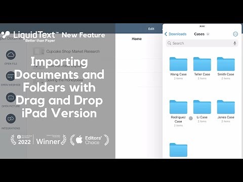 Importing Folders with Drag and Drop: iPad
