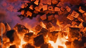 embers burning in the furnace