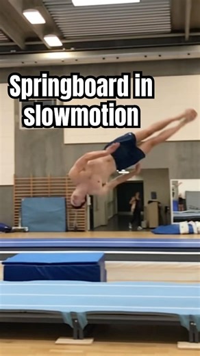 Using springboard in slowmotion #tumbling #flip #slowed #flips #springboard #sports