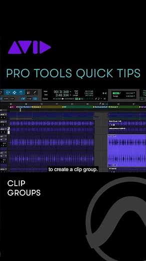 Use Clip Group in Pro Tools to create Grouped Clips quickly to simplify the arrangement process