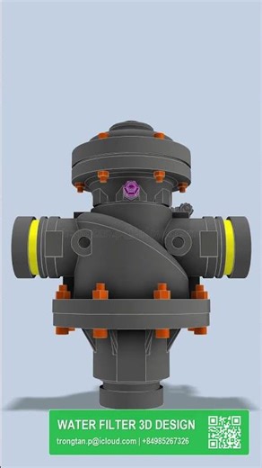 🚀 3D CAD Model: 2 Inch Angle Backwash Filter Valve For Irrigation #Shorts