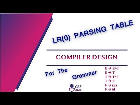 LR(0) Parsing Table | LR Parser | Lec 66 | Compiler Design