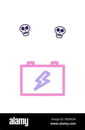 spinning skulls animation of industrial battery symbol icon Stock Video Footage - Alamy