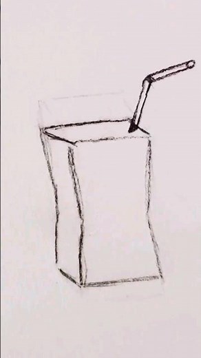 How to draw a juice carton step by step كيفية رسم علبة عصير كرتونية خطوة بخطوة