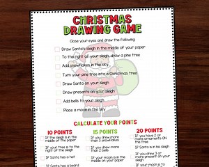 Christmas Drawing Game, Office Holiday Party Game, Christmas Family Game, Christmas Drawing Challenge - Etsy