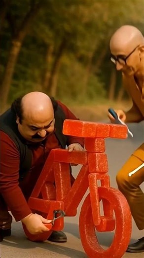 Motu patlu ki red ice bicycle ♥️🚲 #shorts #motupatlu#motipatukijodi#ytshorts
