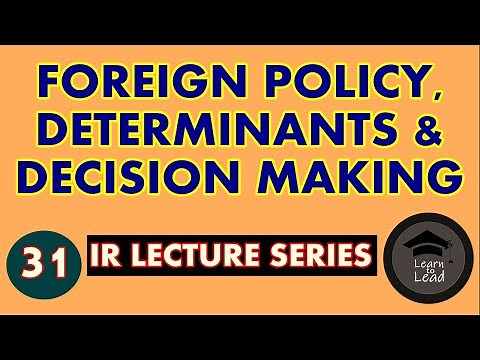 FOREIGN POLICY, DETERMINANTS, DECISION MAKING AND ANALYSIS | IR LECTURES |LEARN TO LEAD WITH AYESHA