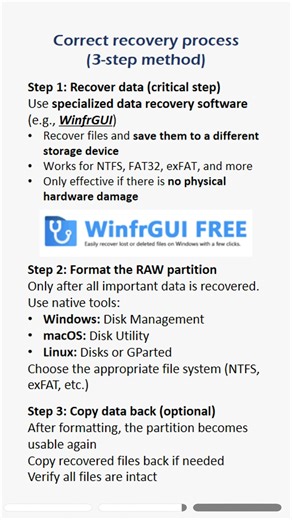 Recover data from a RAW partition safely. A 3-step professional method. #partition #raw