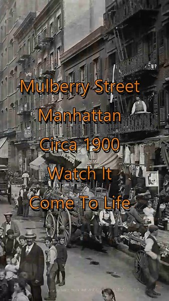 Mulberry Street 1900, Manhattan Comes Alive in Color 🌆✨
