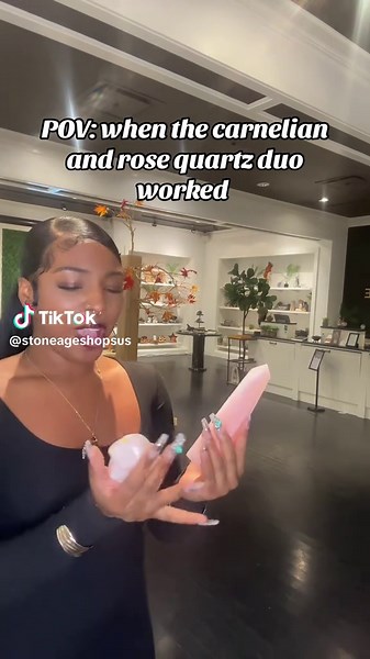 It always works perfectly #rosequartz #carnelian #stoneageshops #crystaltok