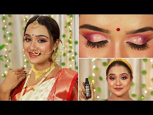 দুর্গাপুজোর অষ্টমী Special Makeup Look | *DURGA PUJA* Special Makeup Look in Bengali