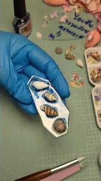 seashell uv resin hair clips tutorial🌴🥥 #tutorial #handmade #uvresin