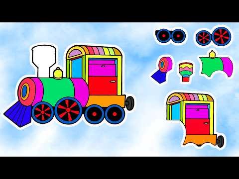 Colorful Train Puzzle 🚂🎨 Match the Right Parts to Build a Rainbow Locomotive | Funny Train Challenge