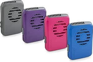 O2COOL Deluxe Personal Necklace Fan | Hands- Free, Battery Operated Wearable Mini Cooling Device for Beach, Sporting Events, Camping (2 Pack Random Colors)