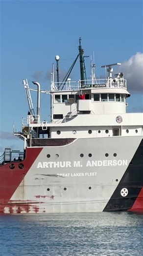 A salute from the Arthur M. Anderson. #freighter #ship #greatlakes #saultstemarie | MI Playground