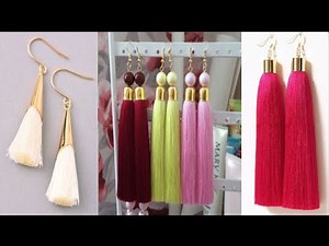 Learn tassel earrings/ how to make silk thread tassel earring at home / step by step jewelery ideas