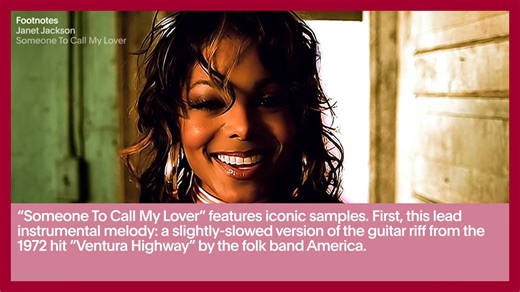 19K views · 187 reactions | Two great samples, one simple idea of romance: Janet Jackson's "Someone To Call My Lover" is currently having a viral moment. Our latest Footnotes breaks down what makes her 2001 hit so captivating. ⠀⠀⠀⠀⠀⠀⠀⠀⠀ ▶️ https://vevo.visitlink.me/L_0Suu | Vevo | Facebook