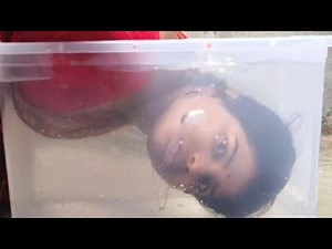 Head Dunking Underwater Hair Wash | Relaxing Bubbles & Hair Play in Transparent