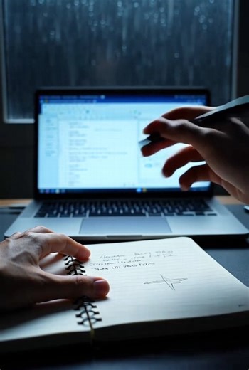 WstaR on Instagram: "“Close-up of hands writing notes fast, laptop screen glow, night study setup, rain outside window, lo-fi vibe, no face, cinematic lighting”"