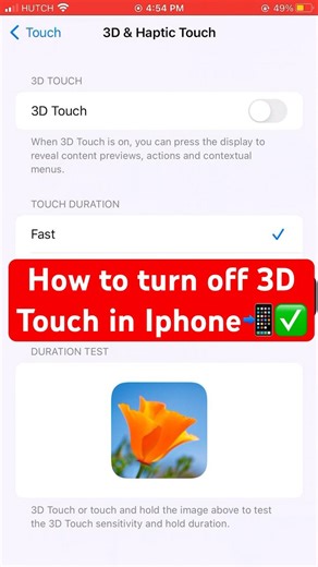 How to turn off 3D Touch in Iphone📲✅ #iphone #3dtouch #touch #3d #tutorial #tipsandtricks