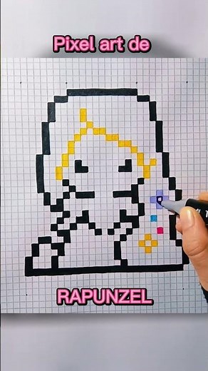 Mira como dibujo a RAPUNZEL en pixel art