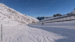 Young girl skiing in the Cauterets resort in the Hautes Pyrenees