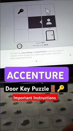Accenture Door Key Puzzle Game 🔑Gamified Assessment Explained #shorts #accenture #mocktest #ASE #yt