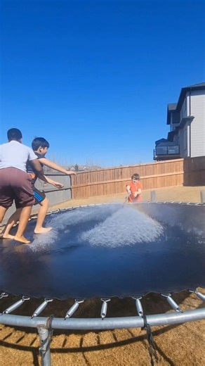 Hangout: Sprinkler At Jayden's Trampoline 🤑