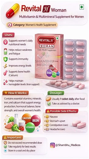Revital H Woman Tablet Uses 💊 | Women’s Multivitamin Benefits Explained | #shorts