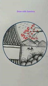 Easy circle senery drawing #youtubeshorts #drawing #art #viral #shorts