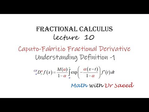 Fractional Calculus || Lec 10 || Caputo-Fabrizio Fractional Derivative || Definition