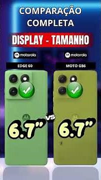 ⚔️ EDGE 60 🆚 MOTO G86 | Qual Motorola entrega mais desempenho? 🔥📱#Edge60 #MotoG86 #Motorola