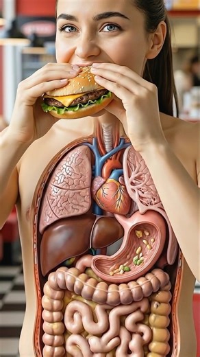 The Dark Truth About Burgers Inside Your Body #burger #3danimation #healthscience #scienceshorts