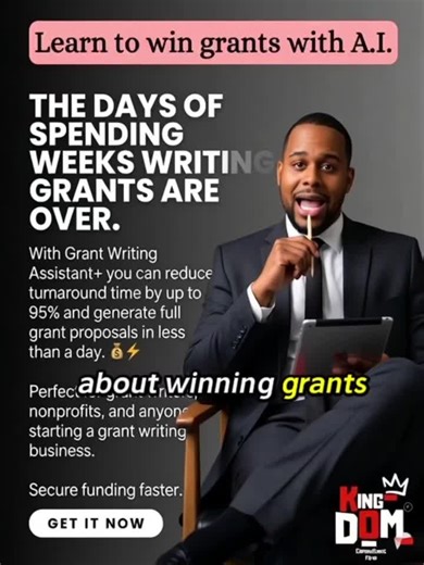 🚨 Nonprofits & Business Owners — Stop wasting weeks on grant writing. The future of grant funding, AI automation, and business growth is HERE. With Grant Writing Assistant , you can cut your turnaround time by up to 95% and generate full, high-quality grant proposals in less than a day. 💰⚡ In today’s world of AI for business, nonprofit funding strategies, and digital transformation, speed matters. This is how you stay competitive, increase approvals, and scale your impact. 🔥 Perfect for: • No