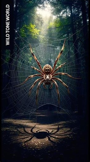 Stunning Spider Web Creation in Woods 🕷🌲 #WildToneWorld