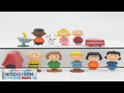 12Pcs set Peanuts Cute Snoopy Ornament Full Set of Cartoon Doll Decoration Hand Made